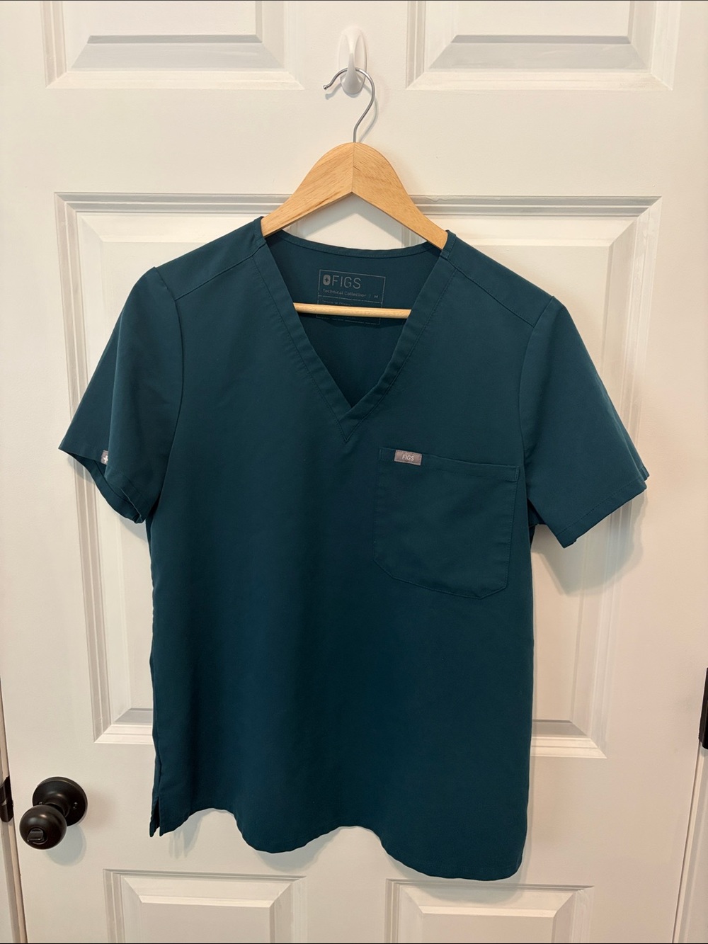 FIGS Women's Teal V-Neck Scrub Shirt